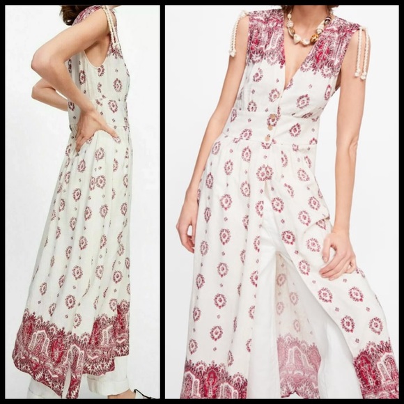 Zara Bohemian Bohemian Midi Dress Tunic Top